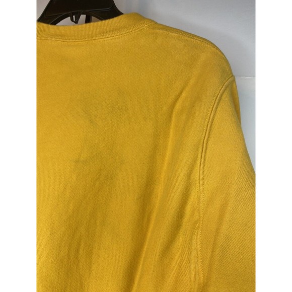 Champion Reverse Weave Sweatshirt Crew Mens S Yellow Gold Embroidered Blue Logo - Picture 8 of 16